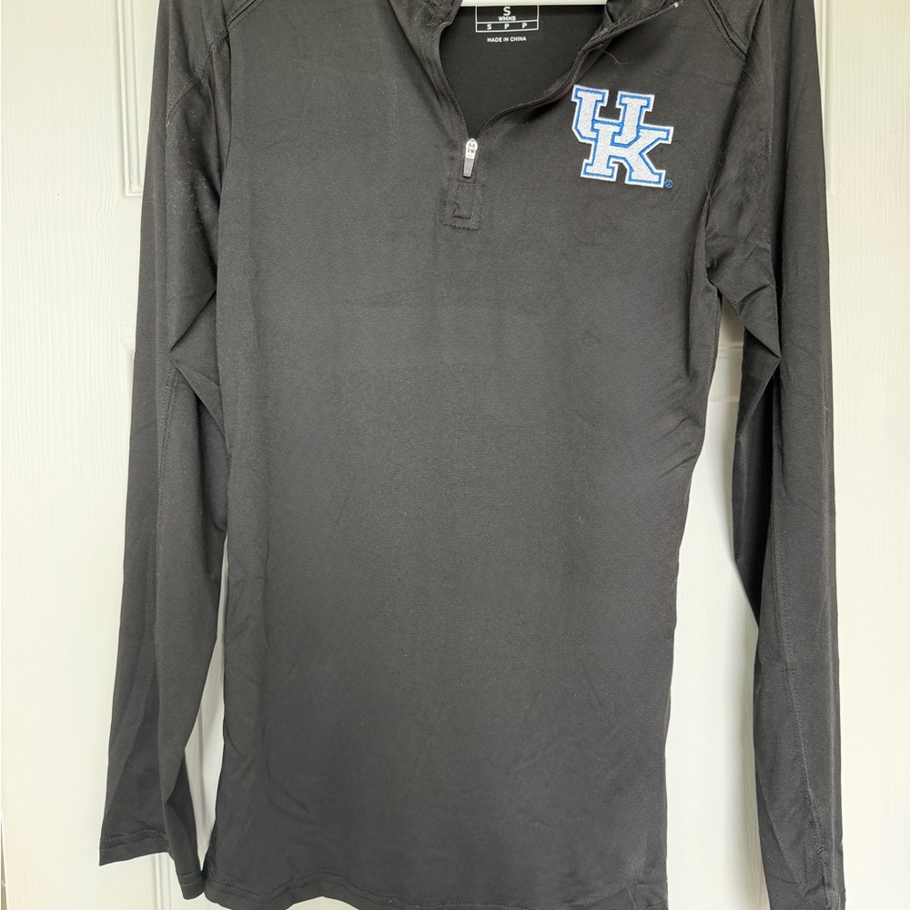 UK Black Quarter-Zip Sweatshirt with Blue Logo